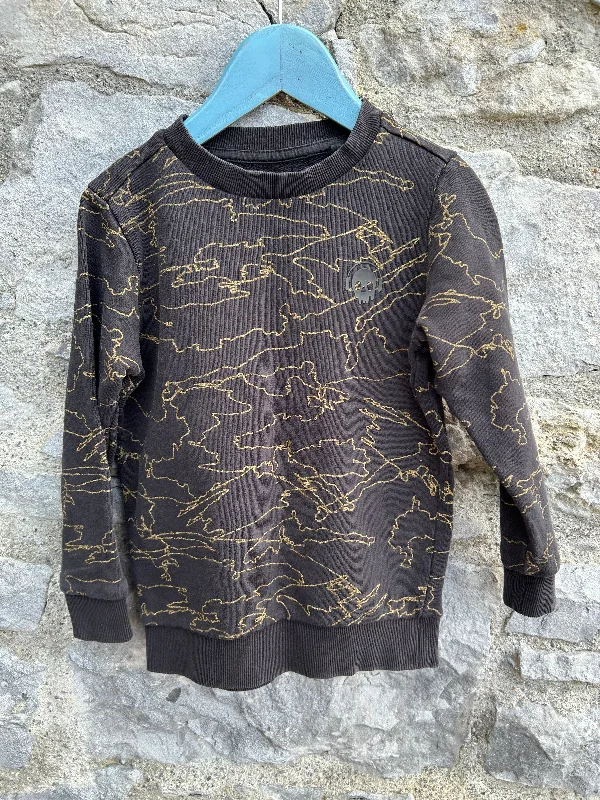 Sweatshirt for fall weddings -Gold marble black sweatshirt   4-5y (104-110cm)