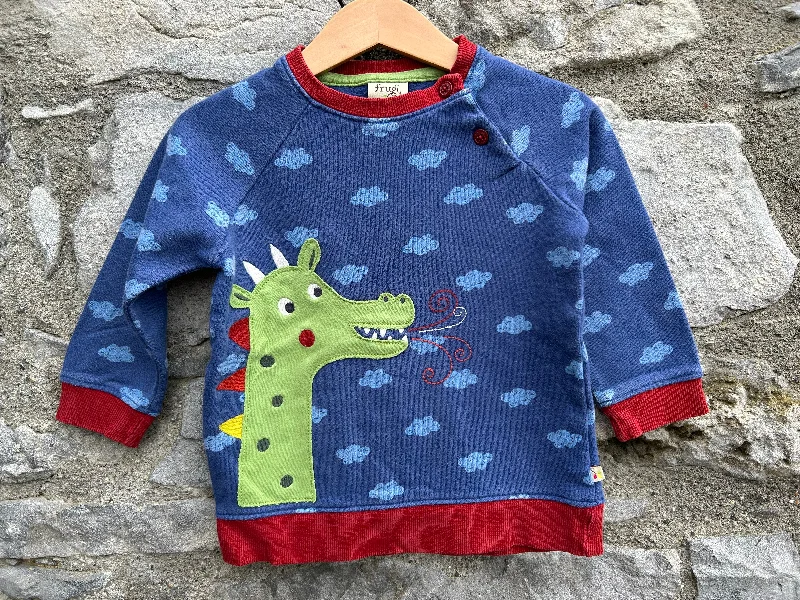 Sweatshirt for casual trips -Frugi Dragon cloudy sweatshirt   2-3y (92-98cm)