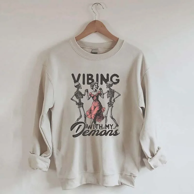 Sweatshirt with geometric print -Vibing With My Demons Sweatshirt