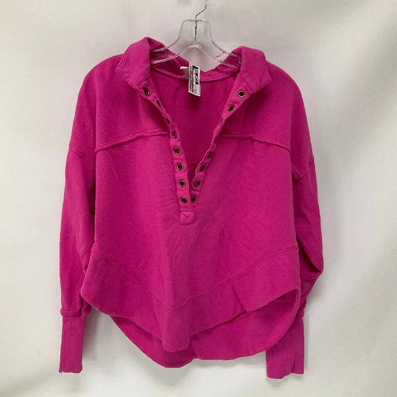 Sweatshirt for outdoor nights -Sweatshirt Collar By Pilcro In Pink, Size: M