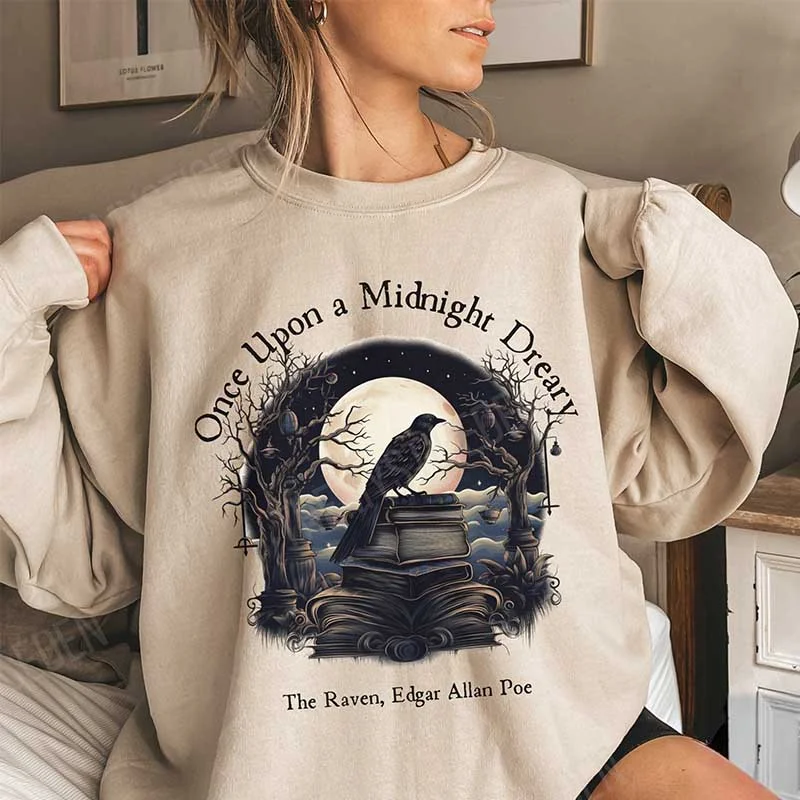 Sweatshirt for school walks -Edgar Allan Poe Bookish Poet Sweatshirt