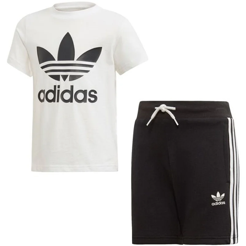 Metallic cargo shorts shiny -adidas Short Tee Set White/Black