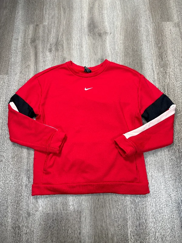 Sweatshirt with side cuffs -Sweatshirt Crewneck By Nike Apparel In Red, Size: Xs