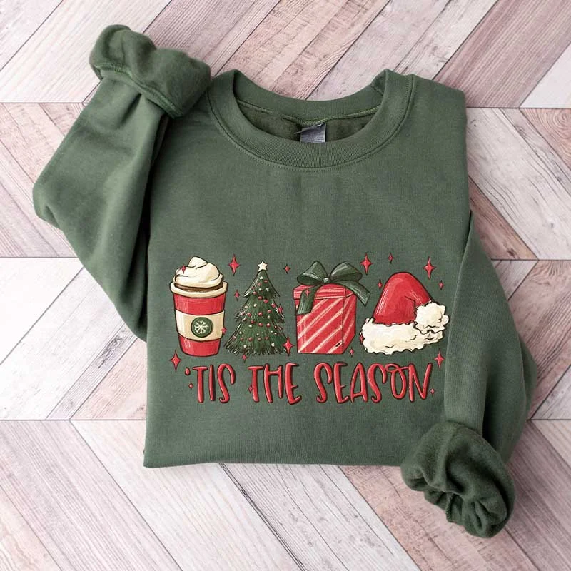 Sweatshirt for beach outings -Merry Christmas Tis The Season Sweatshirt