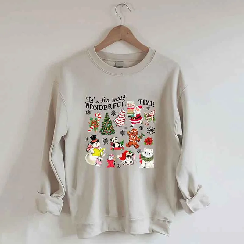 Sweatshirt with swirl hem -It's the Most Wonderful Time Sweatshirt