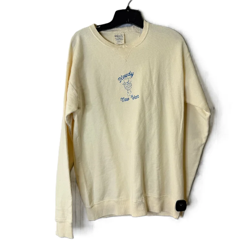 Sweatshirt for fall events -Sweatshirt Crewneck By Clothes Mentor In Cream, Size: S