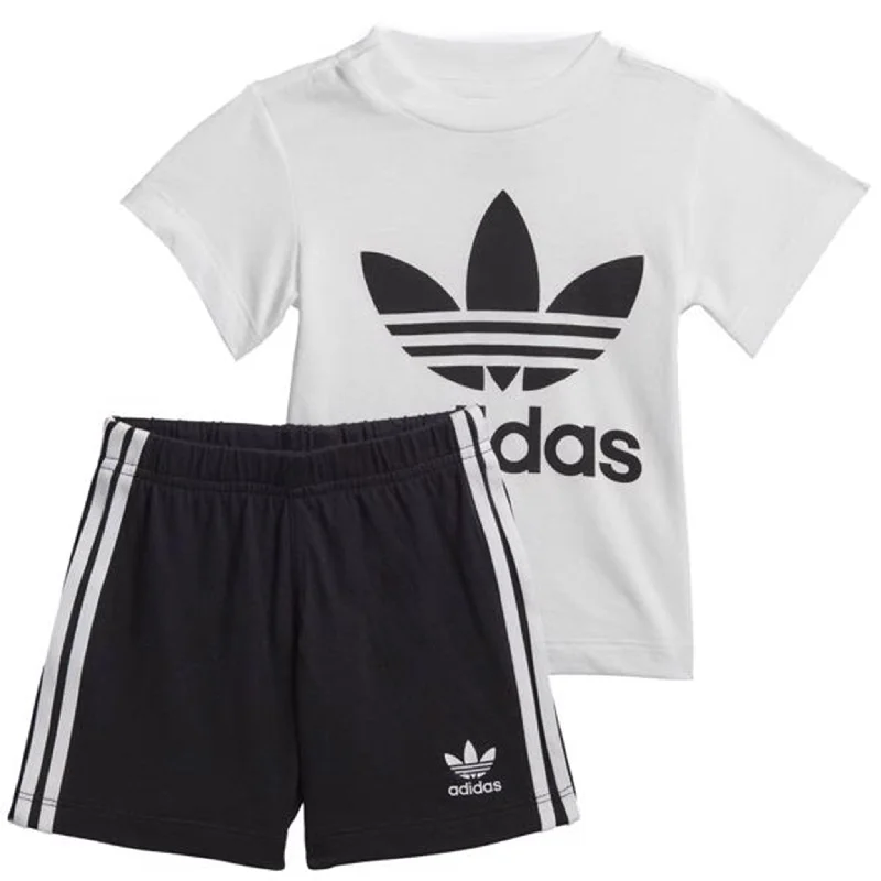 Soft running shorts smooth -adidas Shorts Tee Set White/Black