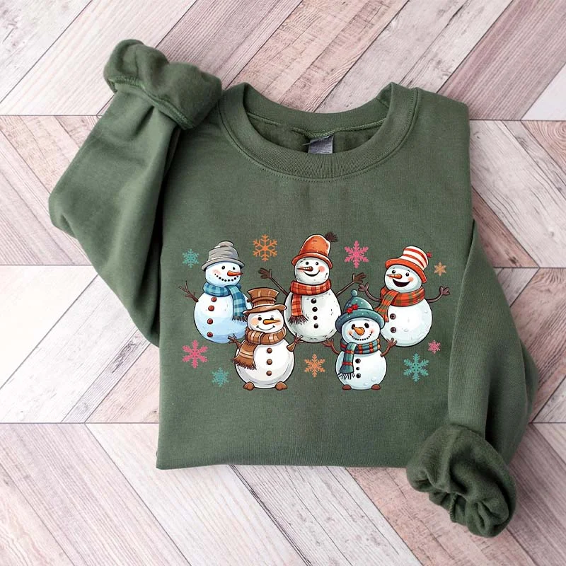 Long sweatshirt for tall men -Christmas Snowman Sweatshirt