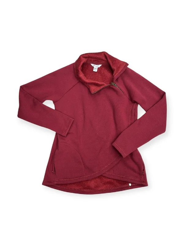 Sweatshirt with stripe hem -Athletic Sweatshirt Crewneck By Athleta In Red, Size: S