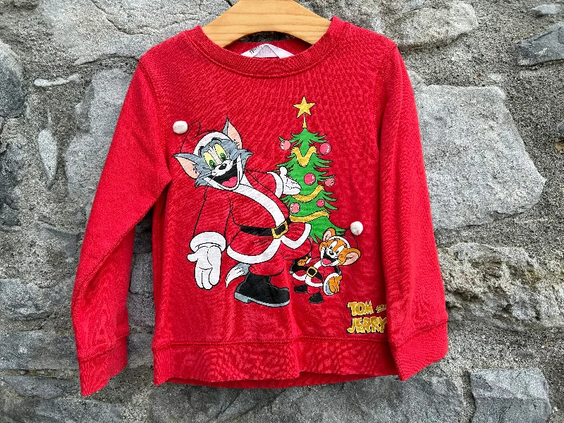 Sweatshirt for spring outings -Tom&Jerry Christmas sweatshirt  3-4y (98-104cm)