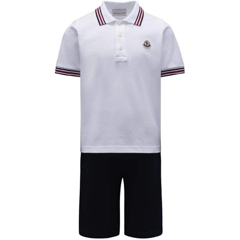 Wide-leg chino shorts flowy -Moncler T-Shirt og Shorts Sæt White