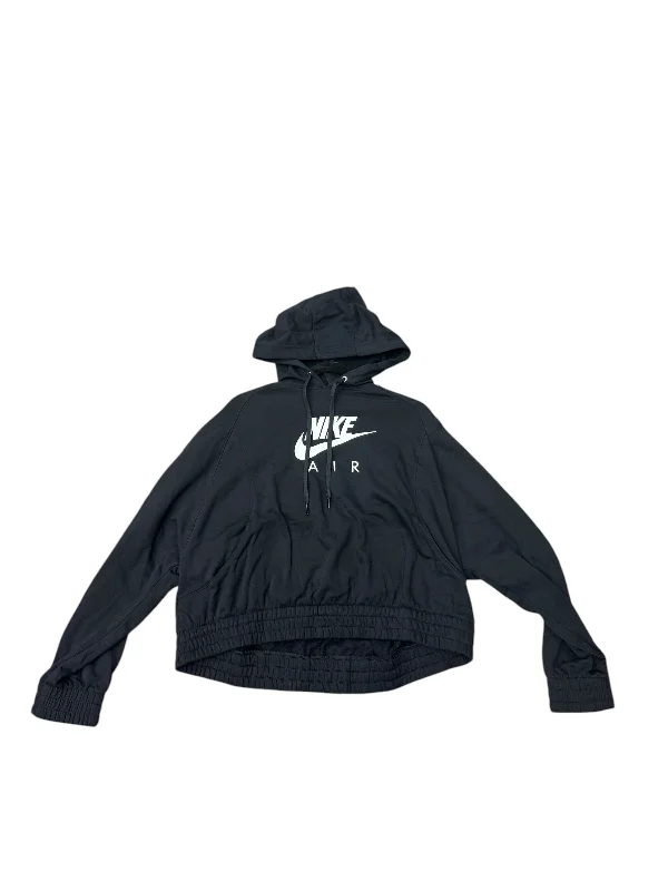 Sweatshirt with front cuffs -Sweatshirt Hoodie By Nike Apparel In Black, Size: M