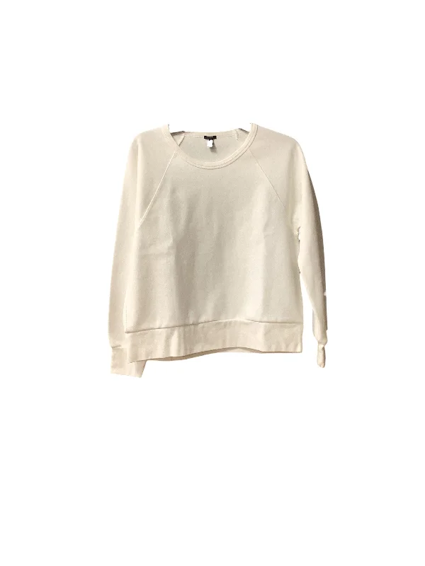 Sweatshirt with leaf cuffs -Athletic Sweatshirt Crewneck By J. Crew In White, Size: M