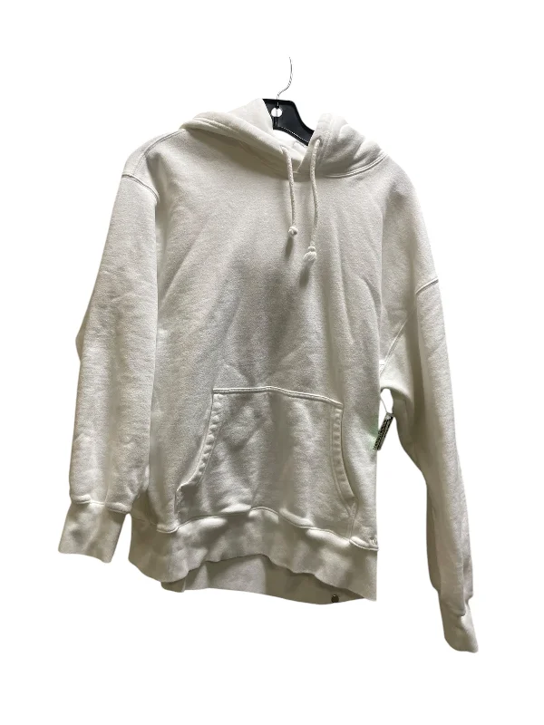 Sweatshirt for beach events -Sweatshirt Hoodie By Clothes Mentor In White, Size: M