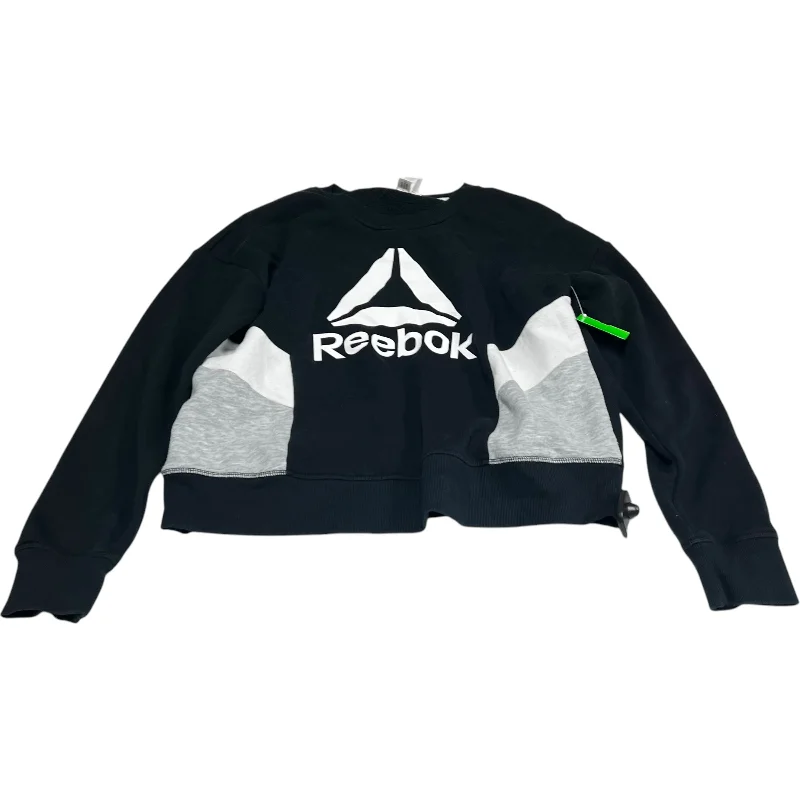 Sweatshirt with wide collar -Sweatshirt Crewneck By Reebok In Black, Size: M