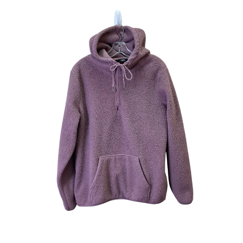 Sweatshirt for spring nights -Athletic Sweatshirt Hoodie By Eddie Bauer In Mauve, Size:L