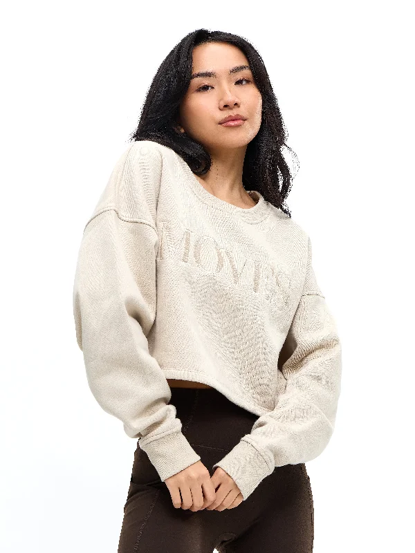 Moves Fleece Crop Pullover - Bone