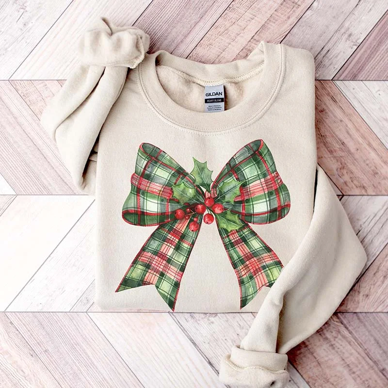 Green sweatshirt for fall -Coquette Christmas Cute Winter Sweatshirt