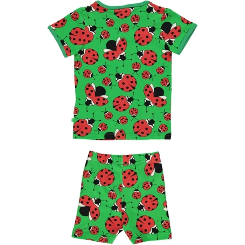 Twill shorts durable texture -Småfolk Green Ladybird T-shirt & Shorts Set