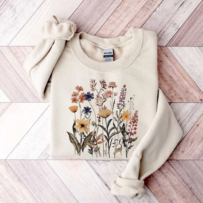 Sweatshirt for beach trips -Flower Lover Women Nature Sweatshirt