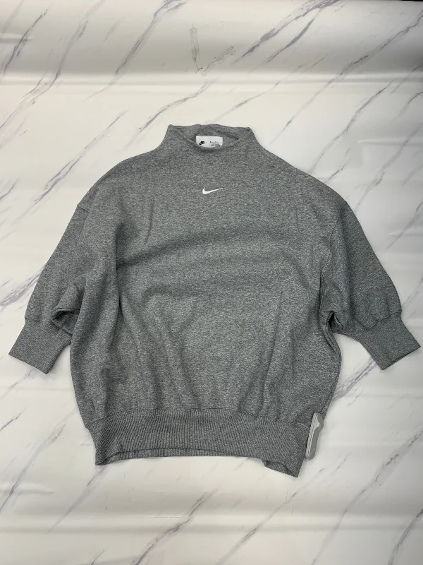 Sweatshirt with sun cuffs -Athletic Sweatshirt Crewneck By Nike Apparel In Grey, Size: M