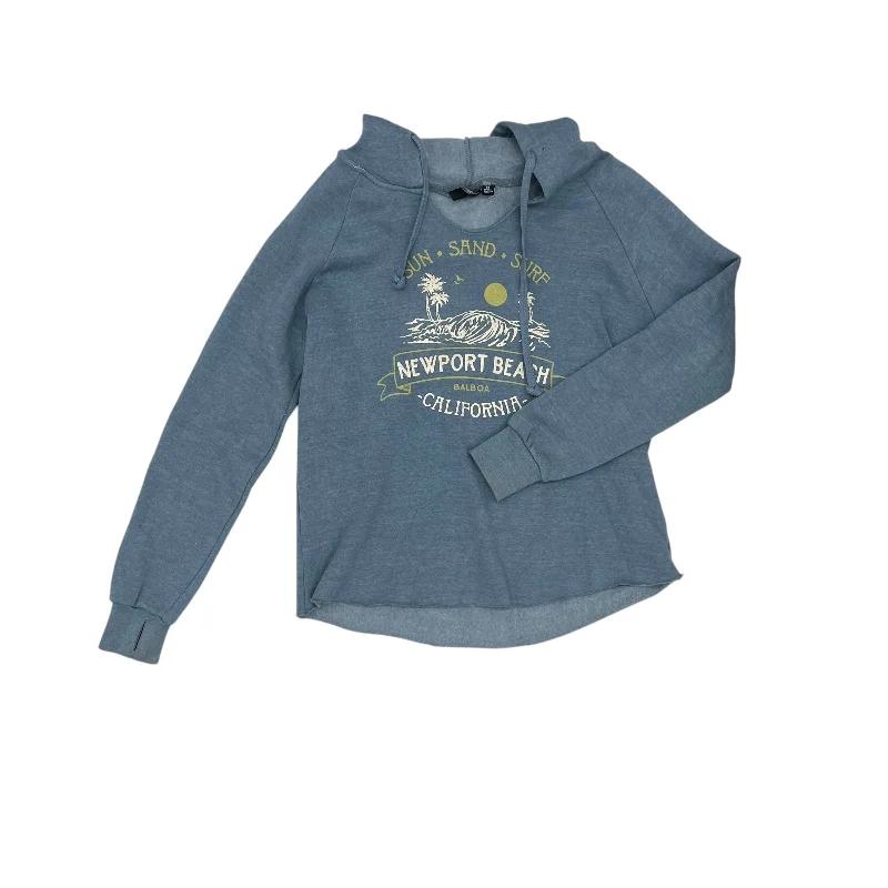 Sweatshirt with wide tie -Sweatshirt Hoodie By Clothes Mentor In Blue, Size:M