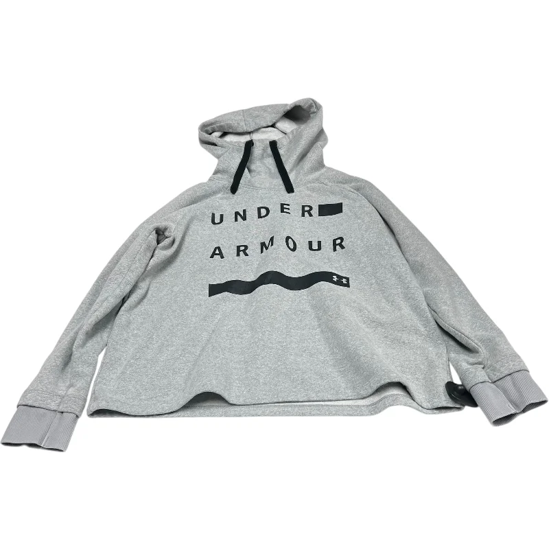 Sweatshirt with flared sleeves -Athletic Sweatshirt Hoodie By Under Armour In Grey, Size: L