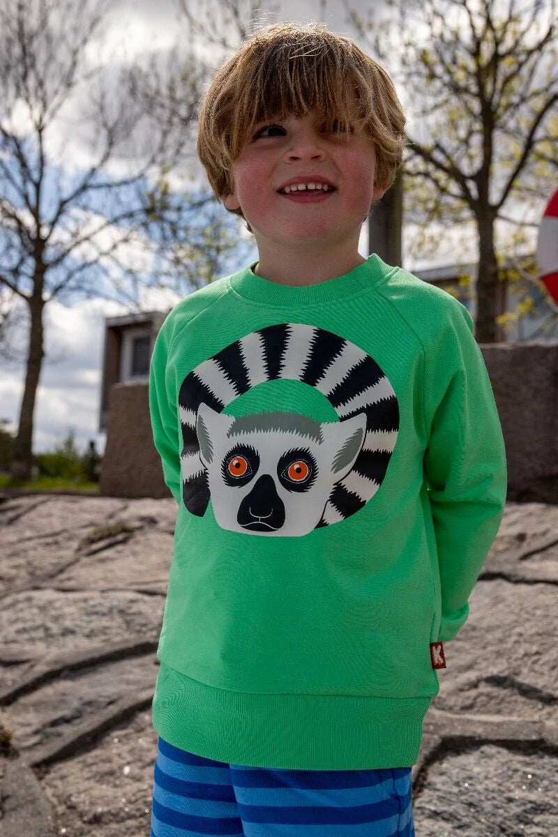 Sweatshirt with short hem -Lemur green sweatshirt  4y (104cm)