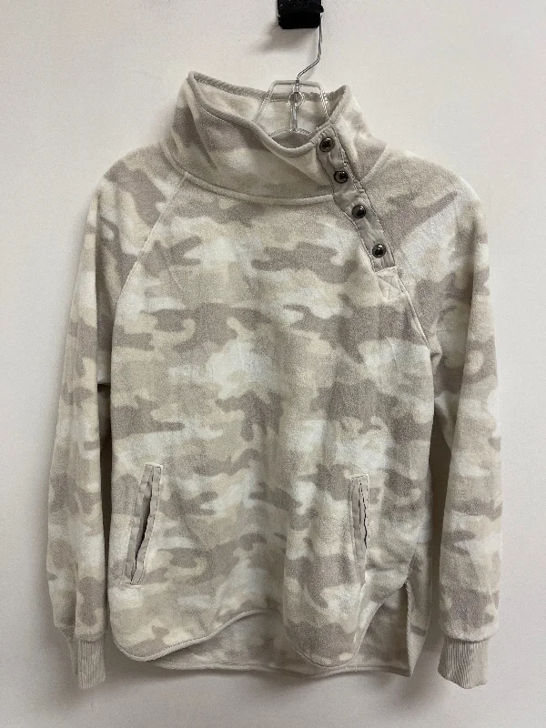 Sweatshirt for spring outings -Athletic Sweatshirt Collar By Green Tea In Camouflage Print, Size: M