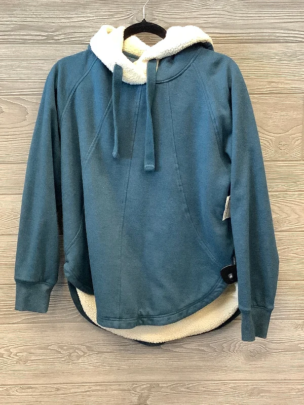 Sweatshirt with wide hem -Sweatshirt Hoodie By Eddie Bauer In Blue, Size: S