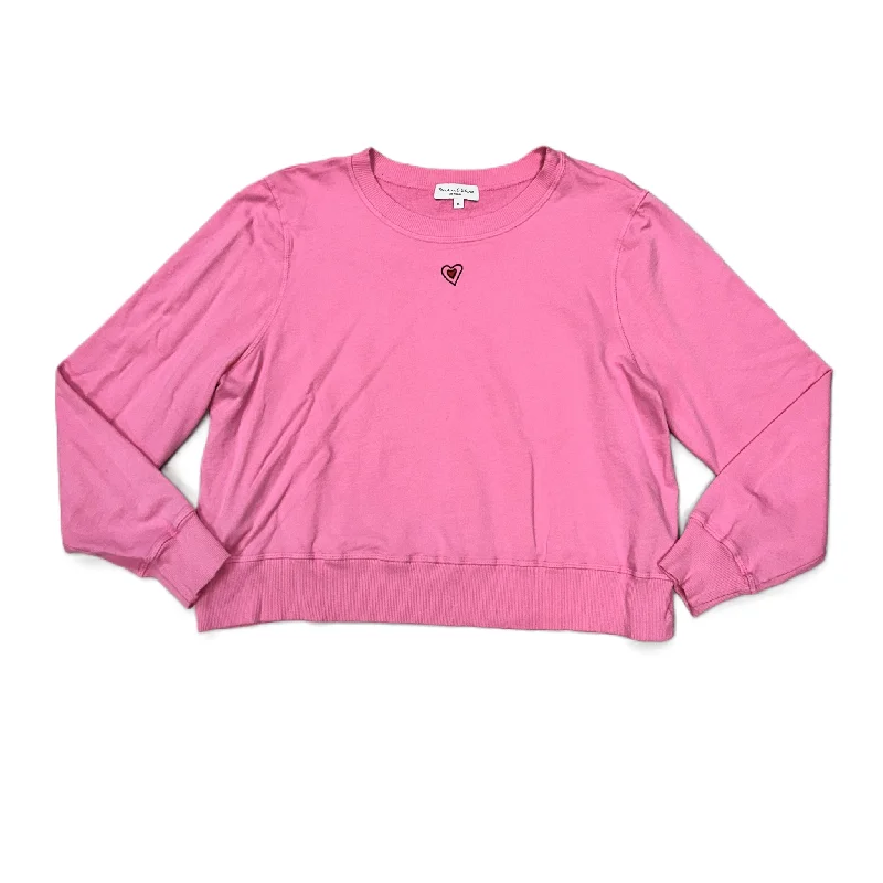 Sweatshirt for casual walks -Sweatshirt Crewneck By Michael Stars In Pink, Size: Xl