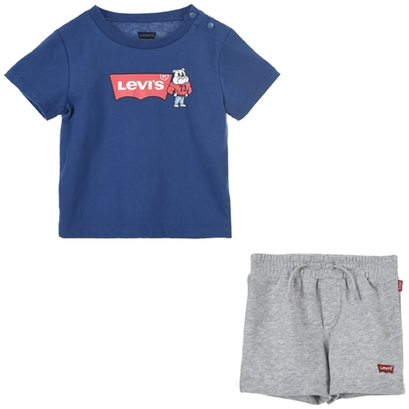 High-waisted chino shorts chic -Levi's Mascot Batwing Shorts Set Blue