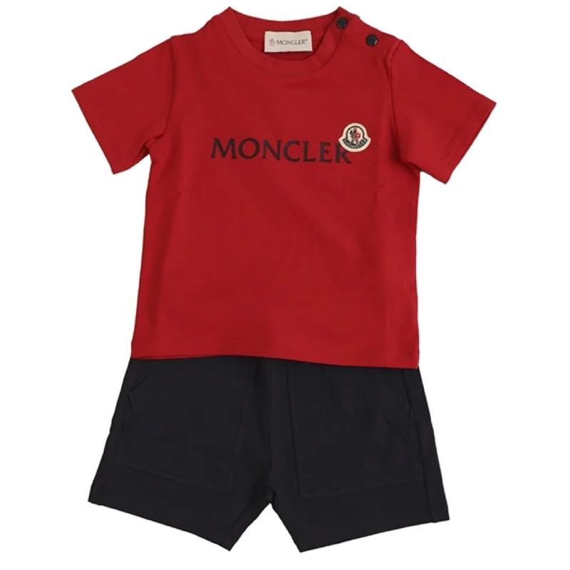 Navy board shorts smart -Moncler T-Shirt and Shorts Set Rose Red