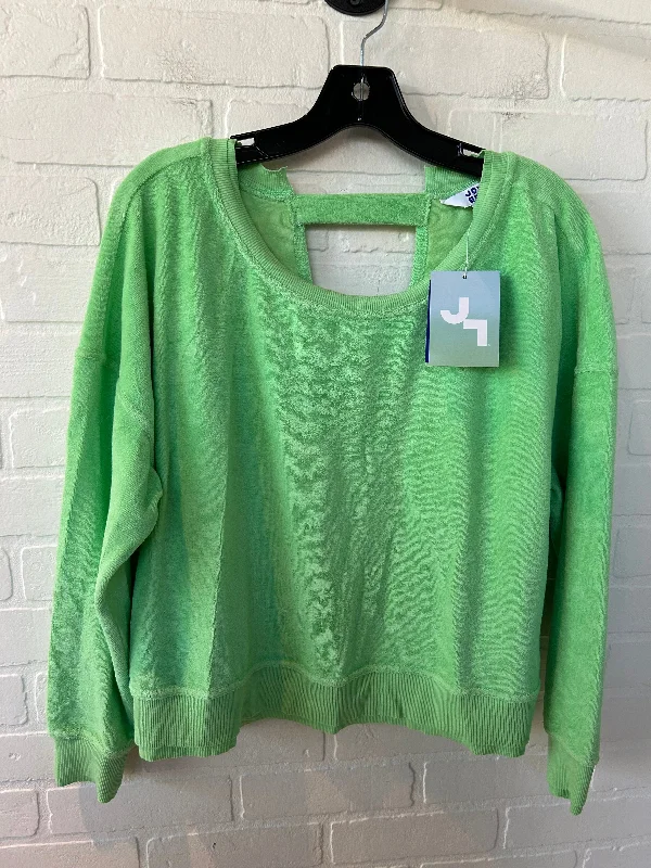 Sweatshirt with short collar -Athletic Sweatshirt Crewneck By Joy Lab In Green, Size: S