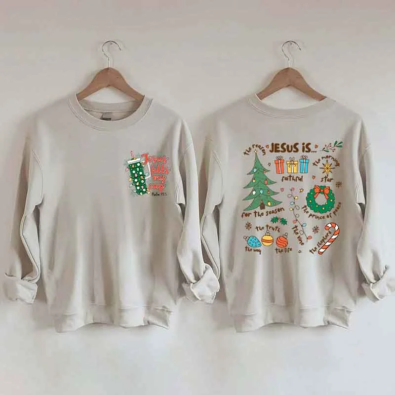 Sweatshirt for beach nights -Retro Religious Christmas Sublimation Sweatshirt