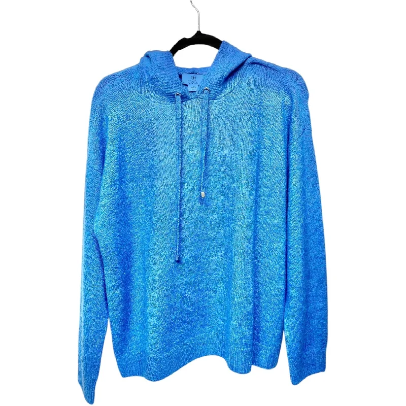 Sweatshirt for winter outings -Sweatshirt Hoodie By Cece In Blue, Size: S