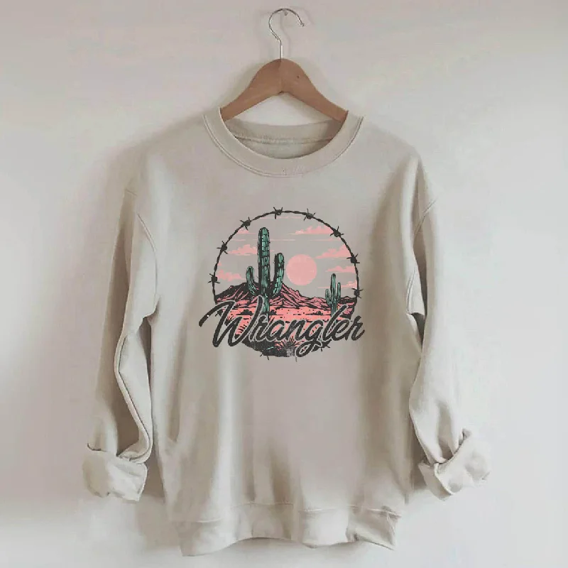 Sweatshirt with front hem -Distressed Western Cowgirl Sweatshirt