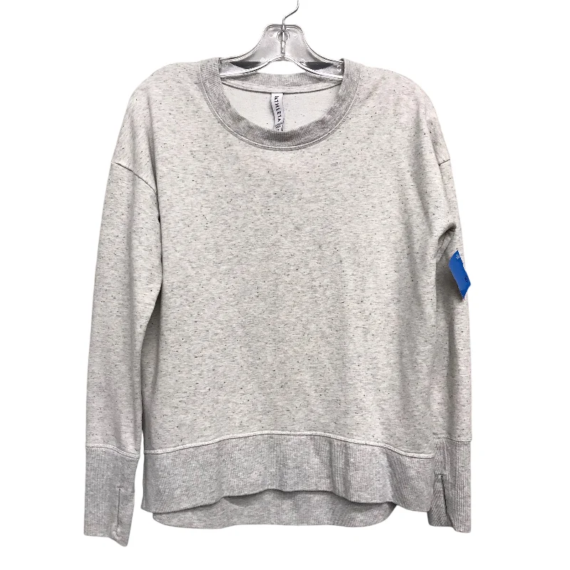 Sweatshirt with thin collar -Sweatshirt Crewneck By Athleta In Grey, Size:Xs