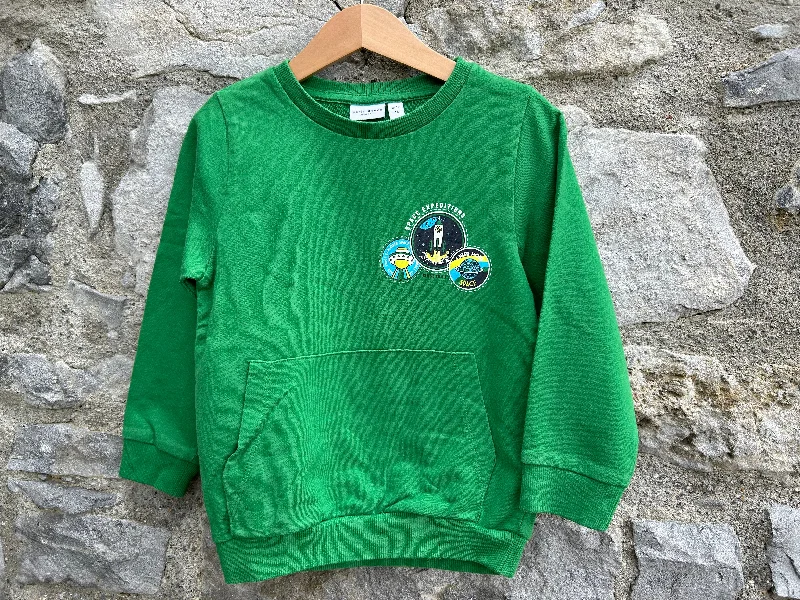 Sweatshirt for summer walks -Green sweatshirt  2-3y (92-98cm)