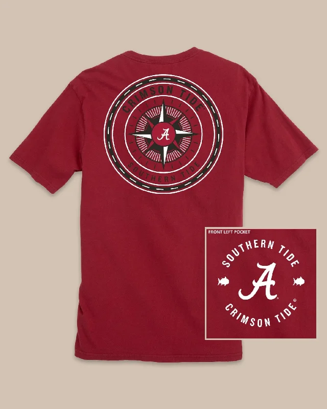 Striped T-shirts trendy look -Alabama Crimson Tide Gameday Collegiate Compass T-Shirt