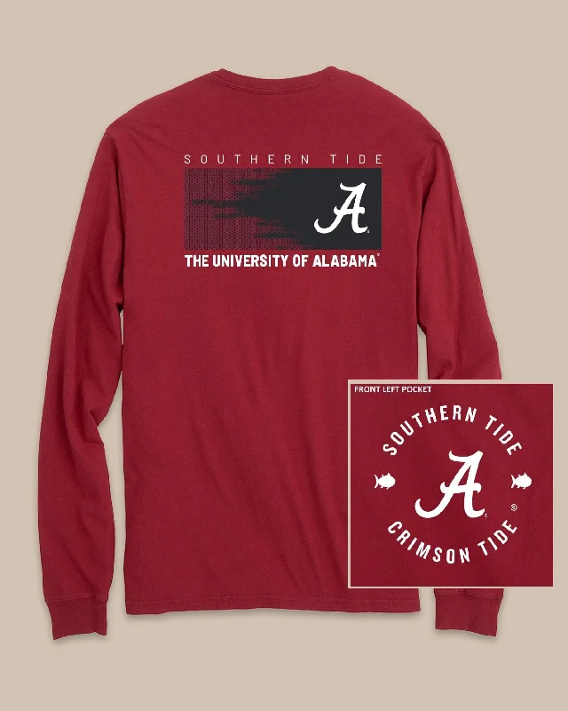 T-shirts with pockets practical -Alabama Crimson Tide Gameday Hexagon Gradient T-Shirt