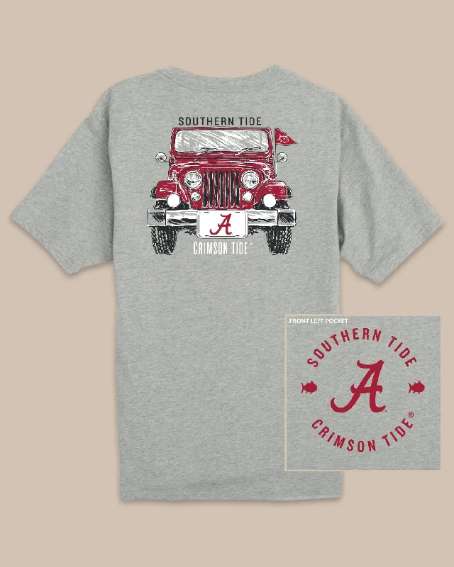 T-shirts with cool patterns -Alabama Crimson Tide Heather Front Plate T-Shirt