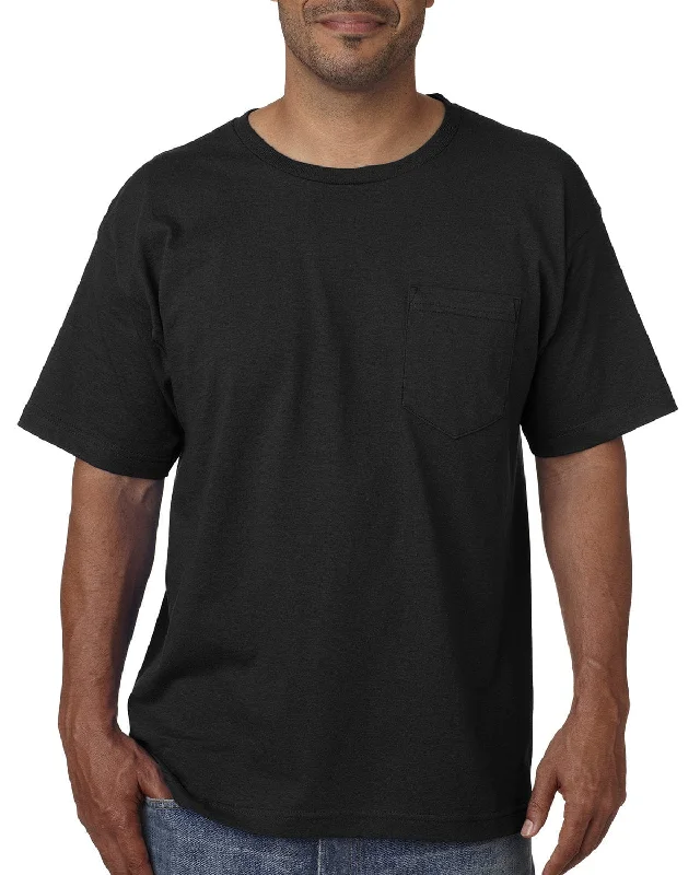 T-shirts for tropical fans -Bayside USA Made Short Sleeve Pocket T-Shirt | Black