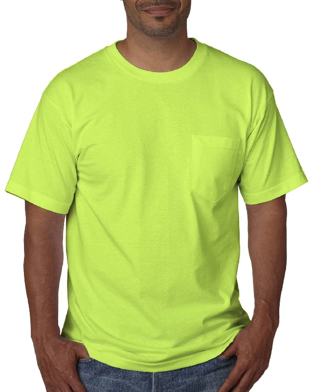 T-shirts with periodic table -Bayside USA Made Short Sleeve Pocket T-Shirt | Lime Green