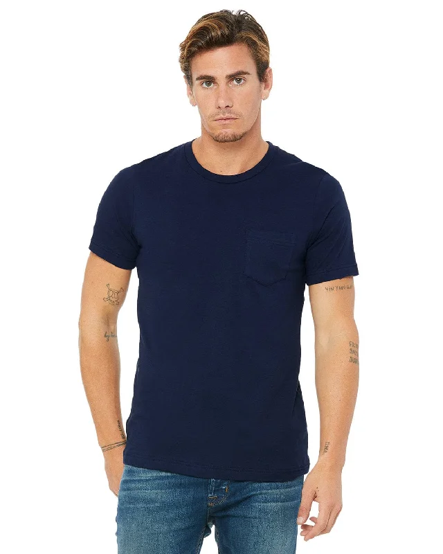 T-shirts for bird watchers -Bella+Canvas Jersey Pocket T-Shirt | Navy