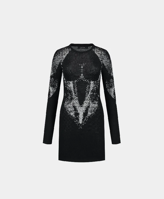 T-shirts with cherry prints -Black Inola Knit Dress