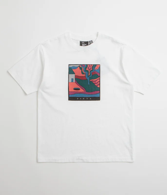 T-shirts for cozy fans -by Parra Hole In The Yard T-Shirt - White