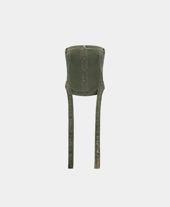 T-shirts for forest fans -Cardamom Green Territory Velvet Corset