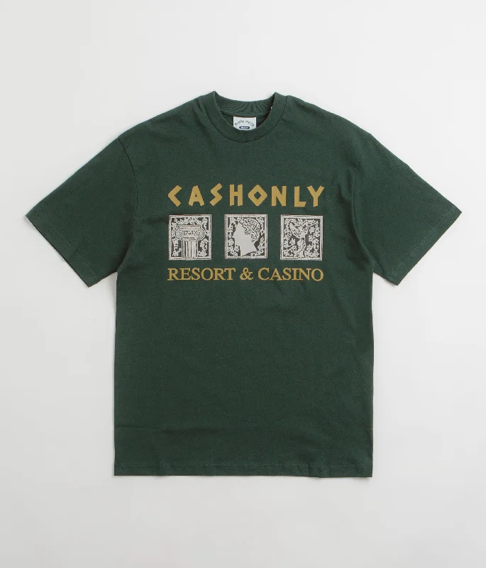 T-shirts for lab geeks -Cash Only High Rollers T-Shirt - Dark Forest