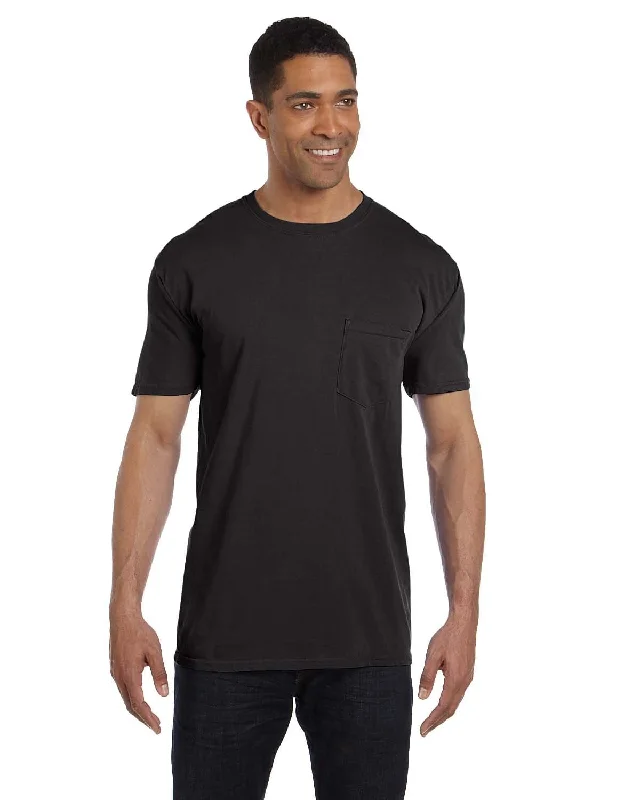 T-shirts with axe designs -Comfort Colors Garment-Dyed Pocket T-Shirt | Black